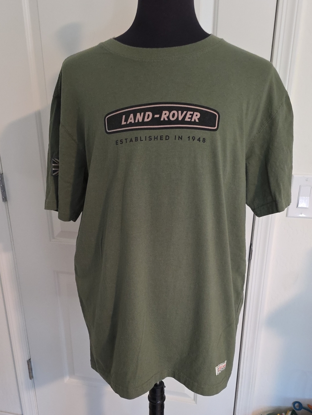 Land Rover Men's Olive Green Short Sleeve Logo Tee